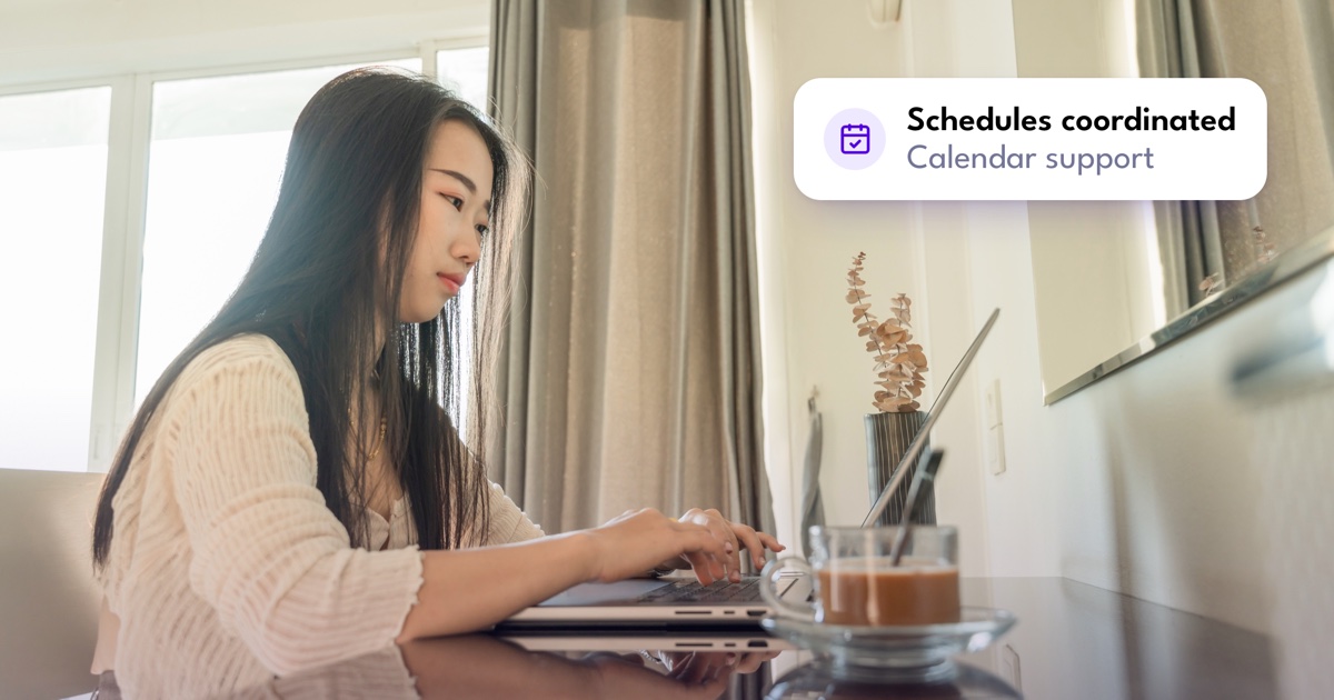 A virtual assistant coordinates team schedules.