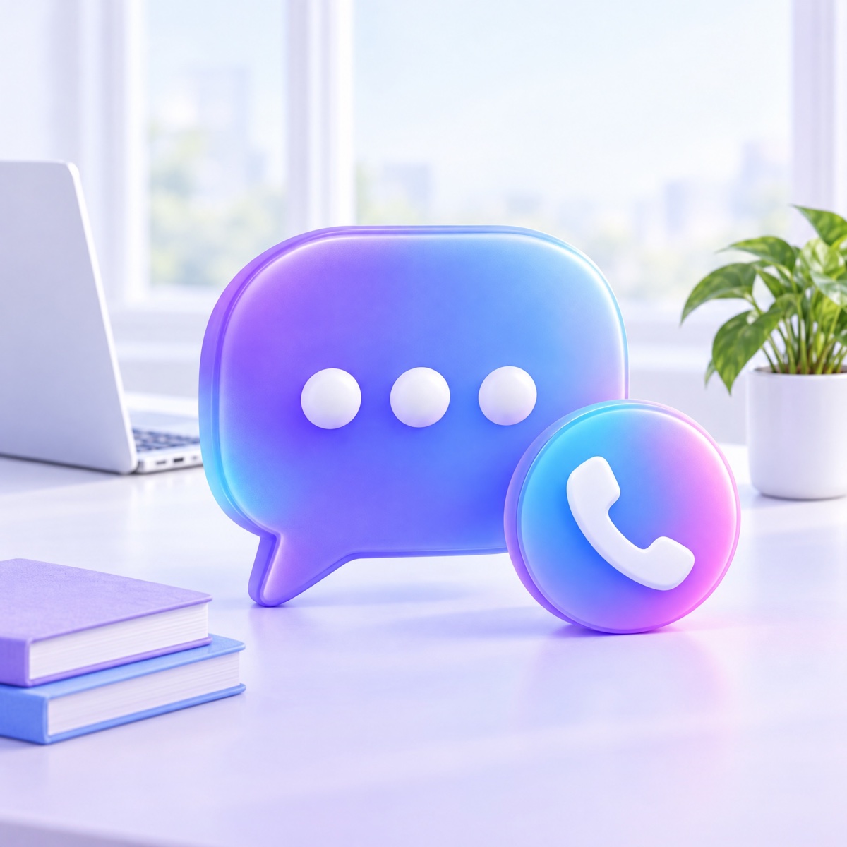 A speech bubble and phone symbol representing a discovery call.