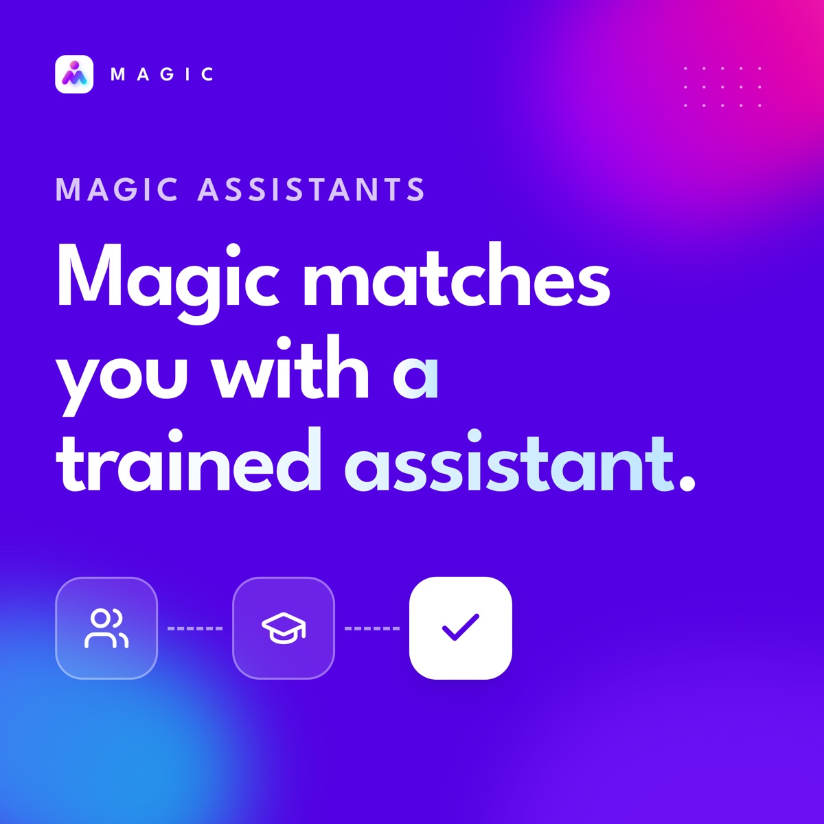 Magic assistants: Matched. Trained. Working in a week.