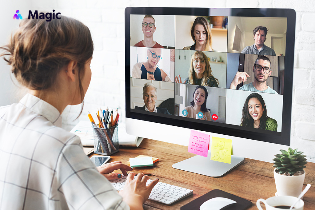 remote staff on a virtual meeting